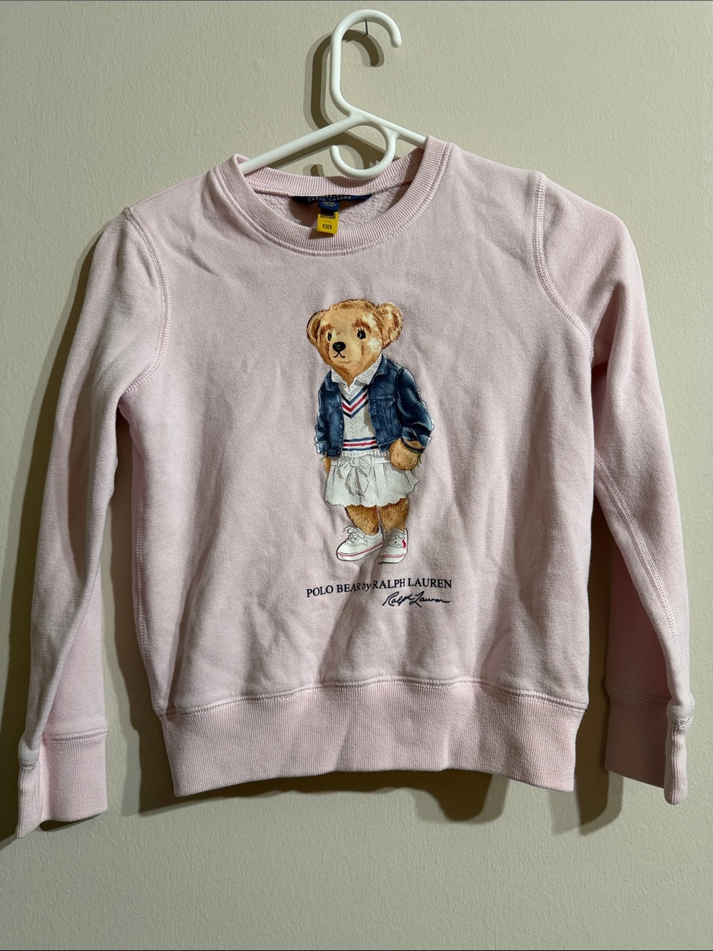 Ralph Lauren Light Pink Polo Bear Crewneck Sweatshirt